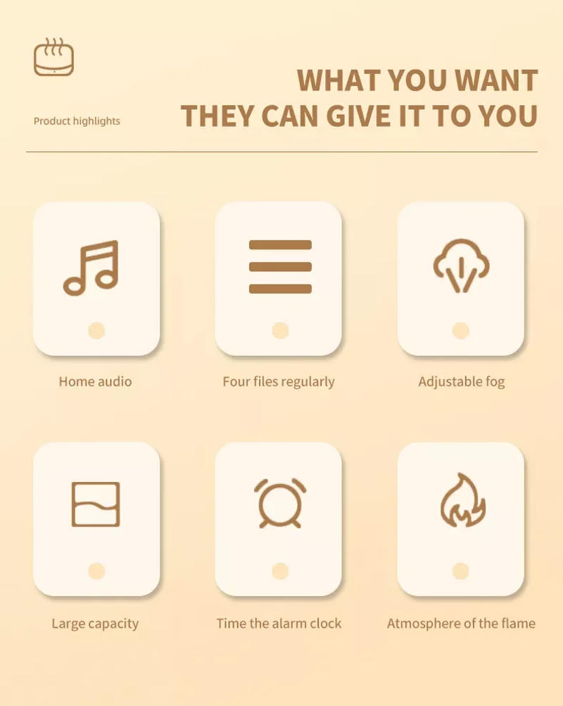 Description Picture 3 of item2022 Defuser Essential Oil Ultrasonic Aromatherapy Flame Air Humidifier Aroma Diffuser Machine