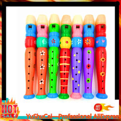 Short Flute Kid Woodwind Musical Instrument for Children Learning Educational Musical Instruments With Colorful Patterns