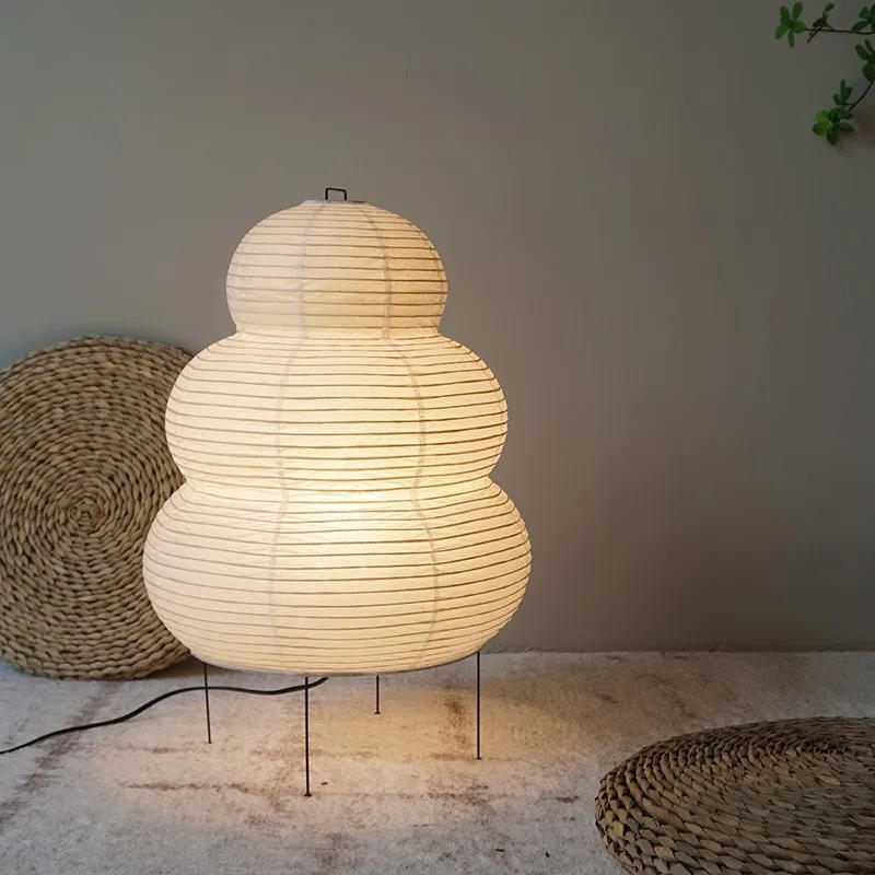 Description Picture 2 of itemJapanese Design Akari Noguchi Yong Table Lamp White Rice Paper Decorative Desk Lights for Bedroom Living/Dining Room Study Loft