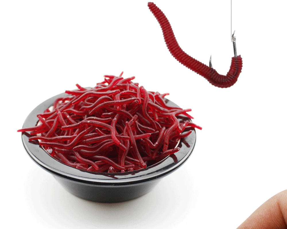 Description Picture 6 of item50/100/200pcs Lifelike Fishy Smell Red Worms Soft Bait Simulation Earthworm Carp Bass Fishing Lures Artificial Silicone Lures