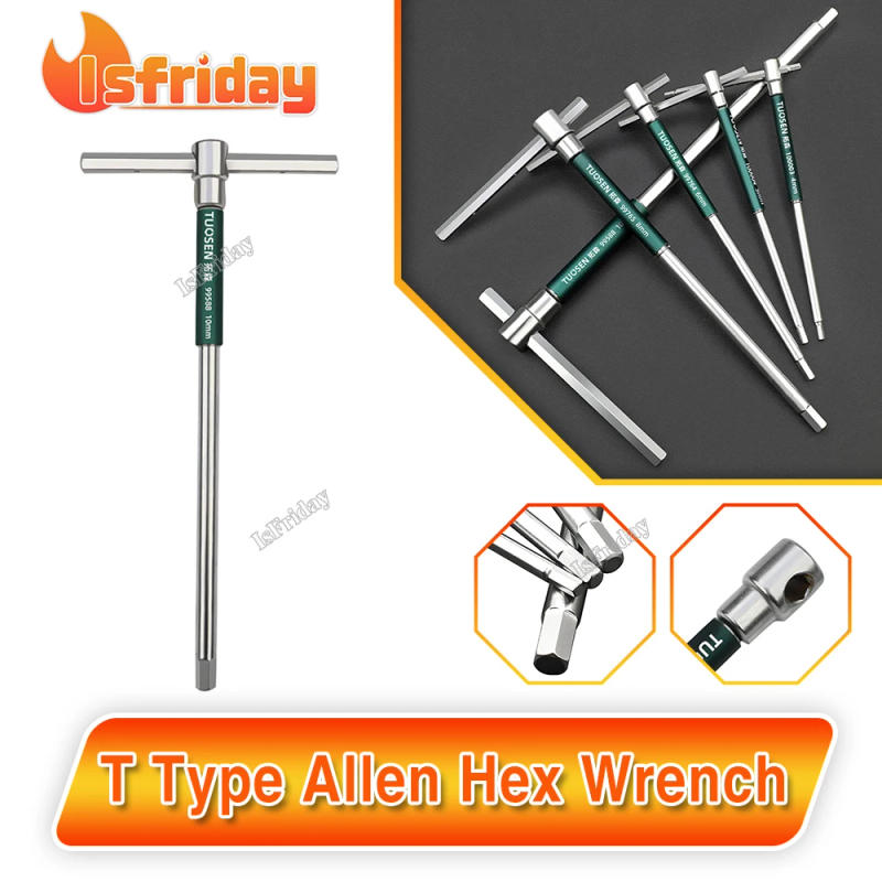 Description Picture 2 of item2.5/3/4/5/6/8/10mm Torx Screwdriver T Type Allen Hex Wrench Chrome Spanner T-shaped Hand Tool Extended T-Socket Wrench