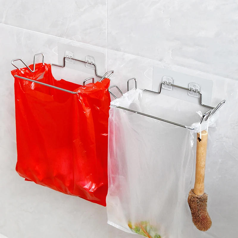 Description Picture 5 of itemKitchen Trash Rack Cabinet Door Garbage Bags Holder Stainless Steel Closet Garbage Storage Holder