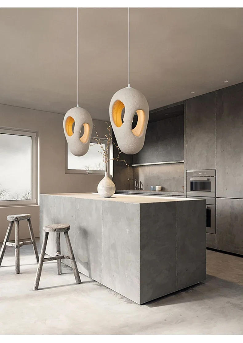 Description Picture 6 of itemNordic Wabi Sabi E27 Led Pendant Lights Bar Lustre Chandelier Lighting Modern Hanging Lamp Restaurant Suspend Lamp Fixtures