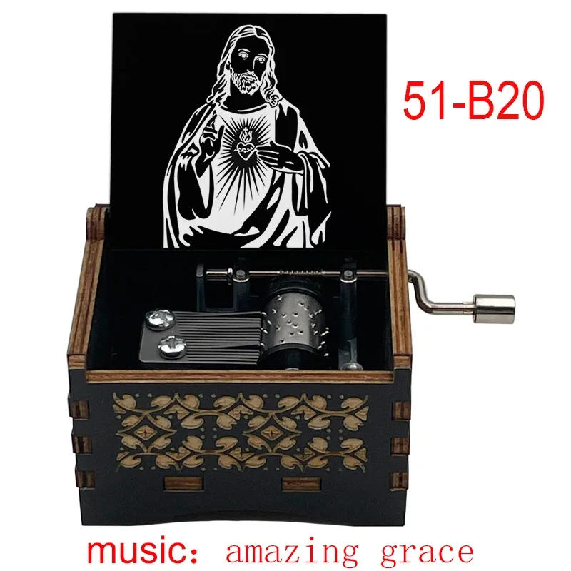 Description Picture 6 of itemAmazing Grace Wooden Music Box 18 Note Inspiring Musical Theme Family Church Festival Birthday Gift Christian Home Office Decor