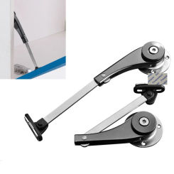 2Pcs(1Pair)  Zinc Alloy Black Silver Bi-fold Flap Drop Down Lid Stay Force Adjustable Furniture Cabinet  Cupboard Closet