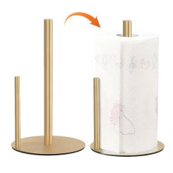 Paper Towel Holder Desktop Paper Towel Dispenser Free Standing Vertical Cloth Fabric Holder Stainless Steel for Kitchen Bathroom