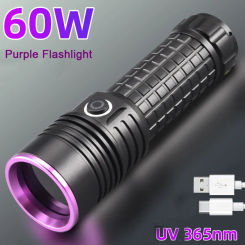20W UV Black Light 365nm Woods lamp USB Rechargeable Filtered LED Ultraviolet Flashlight Pet Pee Urine Rocks Gem Money Detector
