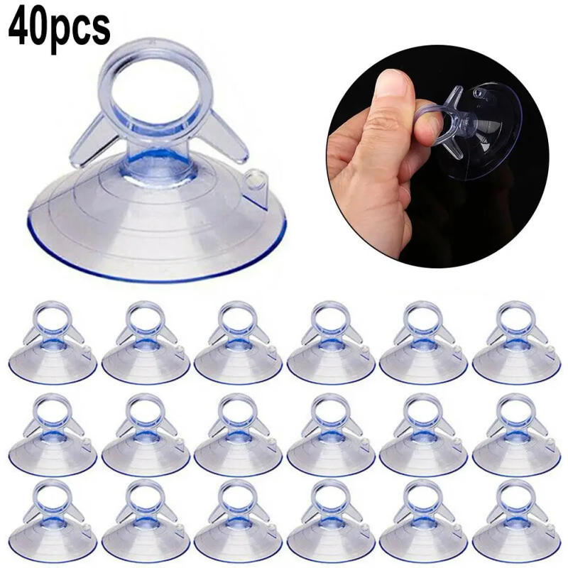 Description Picture 3 of item40 PCS Automotive Interior Car Sunshade Suction Cup Pull Ring Dovetail Suction Cup Diameter 45mm PVC Rubber Plastic Suckers Hook