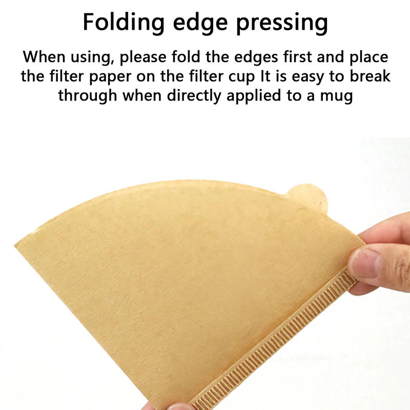 Description Picture 4 of item100pcs Coffee Filter Paper V-Shaped Wood Pulp Drip Paper Cone Coffee Strainer Bag Espresso Tea Infuser Accessories