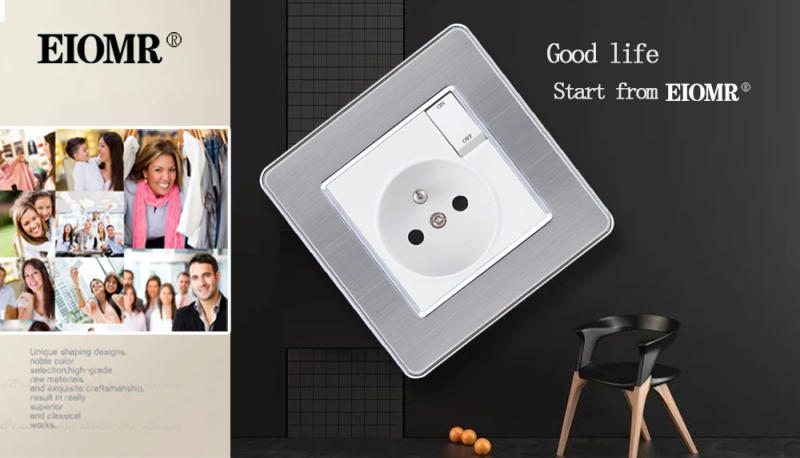 Description Picture 5 of itemEIOMR EU French Standard Wall Socket 86 * 86mm Many New Style Panels Power Plug 250V 16A with 1 Gang 1 Way Home Switch Socket