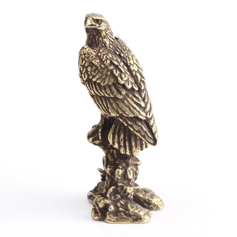 Description Picture 5 of itemBrass Eagle Statue Vintage Simulated Animal Statue Home Office Desk Decor Ornament Metal Figure Props Toy Gift