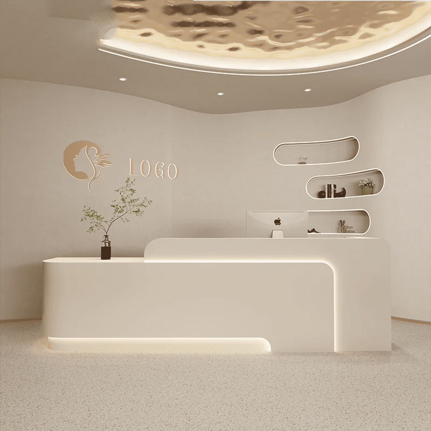 Description Picture 2 of itemClinic Hotel Reception Desk Executive Luxury Premium Shopping Checkout Reception Desk Counter Theke Rezeption Furniture HDH