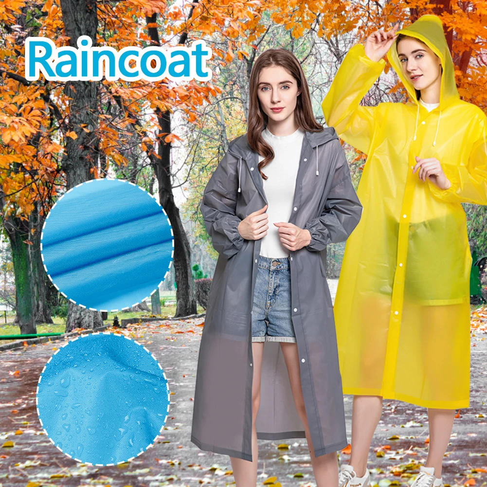 Description Picture 2 of itemFashion Women Man Raincoat Thickened Waterproof Clothing Adult Camping Reusable Poncho Rainwear Hot EVA Rain Coat