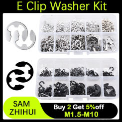 M1.5 M2 M3 M4 M5 M6 M7 M8 M9 M10 Carbon steel Stainless steel E Clip Washer Circlip Assortment Kit Retaining Ring Sack Retainer