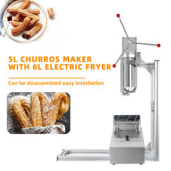 ITOP Manual Churros Making Machine 5L Dough Barrel 4 Nozzles 6L Electric Deep Fryer Commercial Heavy Duty Spanish Churrera Maker