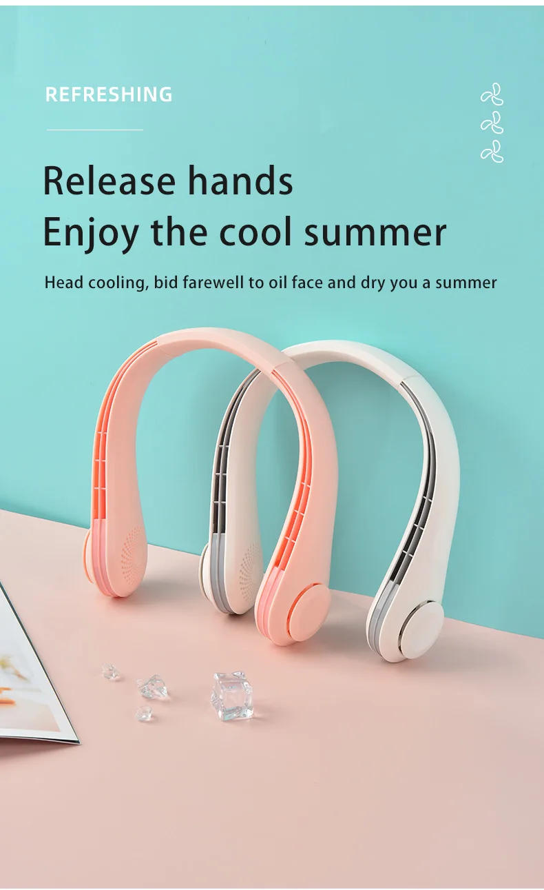Description Picture 6 of item2024 New 3600mAh Wearable Neck Fan Portable Air Conditioner Rechargeable Air Cooler Bladeless Fan with 3 Wind Speeds for Outdoor