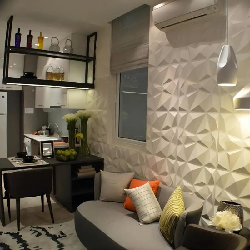 Description Picture 4 of item(pack of 12)Decorative 3D wall panel with diamond design, 30.48 cm x 30.48 cm