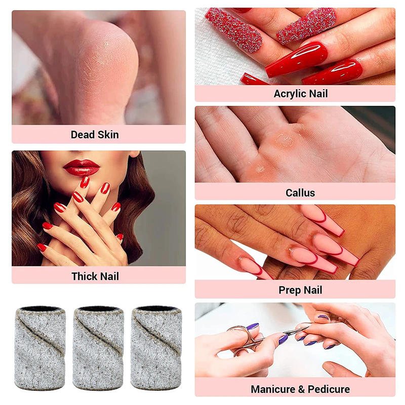 Description Picture 4 of item80#150#240# Zebra Sanding Bands Machine Nail Drill Bits Foot Care Polishing Manicure Gel Polish Remover Replacement Tools Cutter