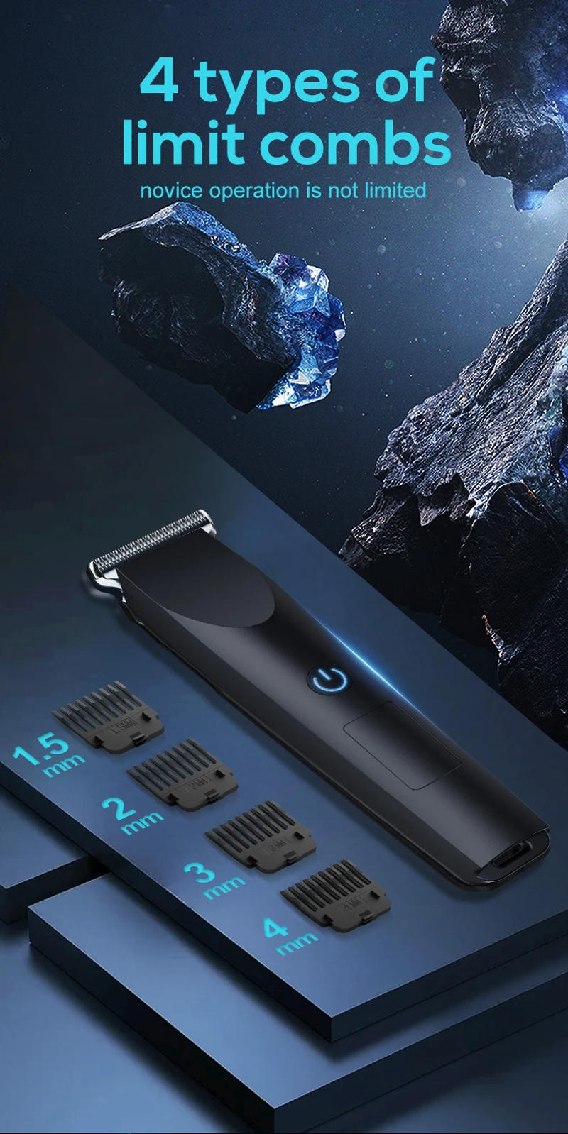 Description Picture 4 of itemSmall hair clipper for home use, replaceable nozzle supports USB charging, small size and easy to carry.