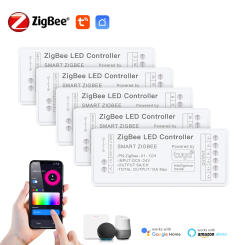 Zigbee 3.0 RGB CCT RGBW LED Strip Light Controller Dimmable Voice Control Works With Tuya Gateway Bridge SmartThings Bridge