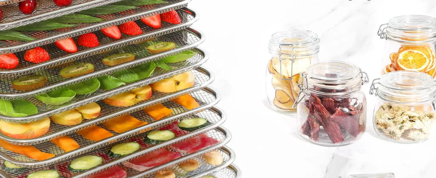 Description Picture 4 of itemLarge 12 Trays Food Dehydrator, Usable Area up to 22.67ft², 1200W Full Stainless Steel Dryer Machine, up to 190℉ Temperature, fo