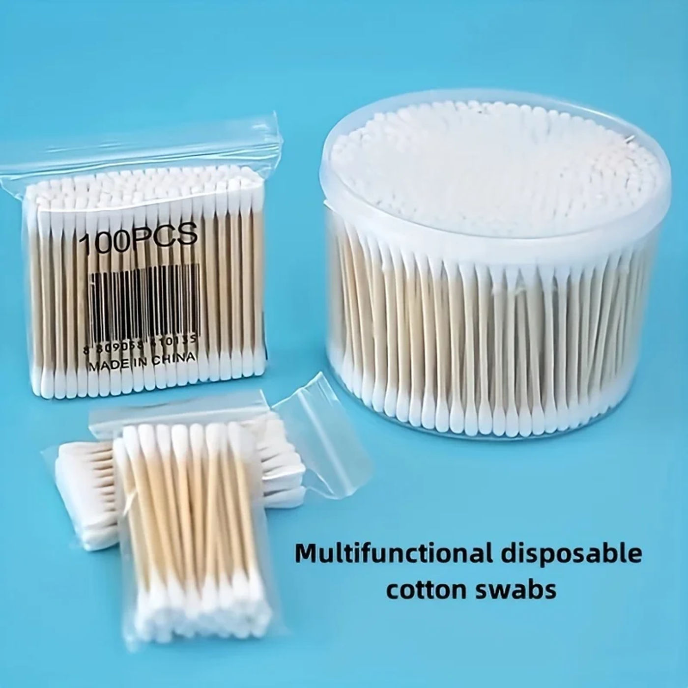 Description Picture 5 of item1/6 Packs Disposable Cotton Swabs, Multi-Functional Cotton Swabs with Double-Headed Wooden Sticks, Cotton Swabs for Makeup Clean