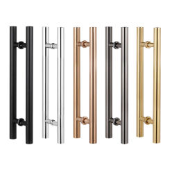 Oval Shape Glass Door Handles Stainless Steel Barn Doors Pull Handle Set Shower Door Hardware Fittings