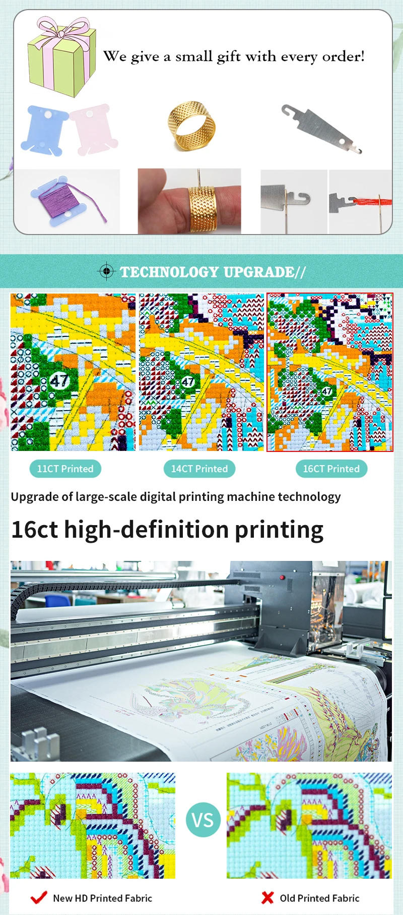 Description Picture 6 of itemJoy Sunday Cross Stitch Kit River Lanscape HD Patterns Printed Counted Fabric Aida 16CT 14CT 11CT DIY Embroidery Sets Home Decor