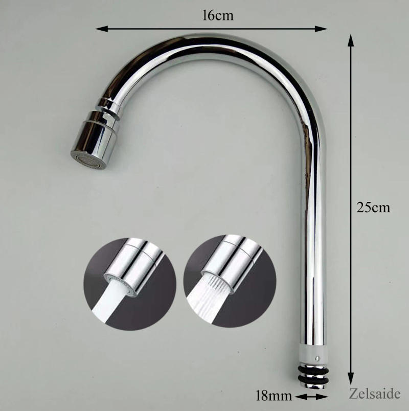 Description Picture 3 of itemstainless steel kitchen sink faucet plug-in pipe elbow outlet Tube, chrome / brushed intubation elbow rod