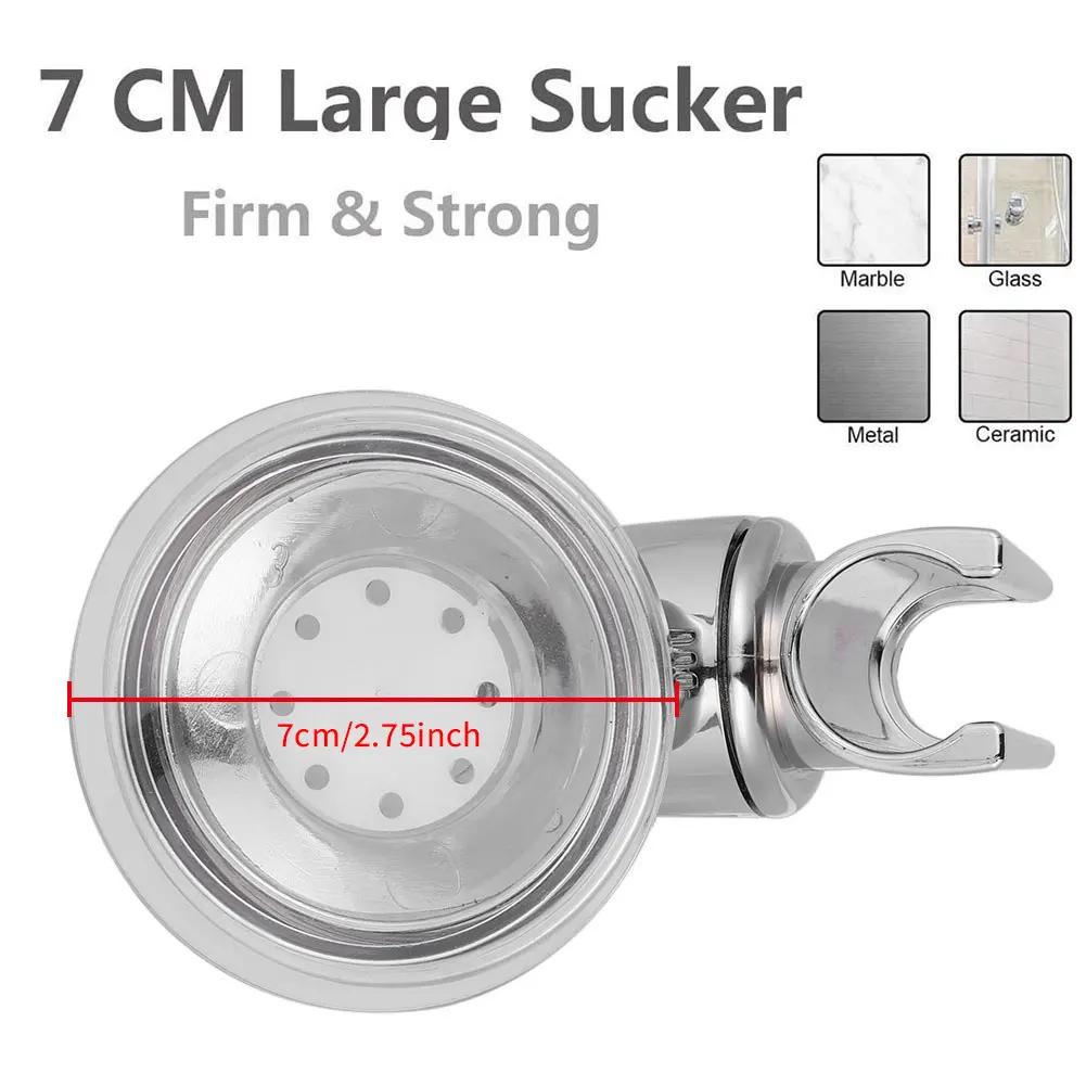 Description Picture 3 of itemShower Holder Suction Cup Holder 360° Adjustable Showerhead Holder Plating Shower Rail Head Holder Bathroom Wall Mount Bracket