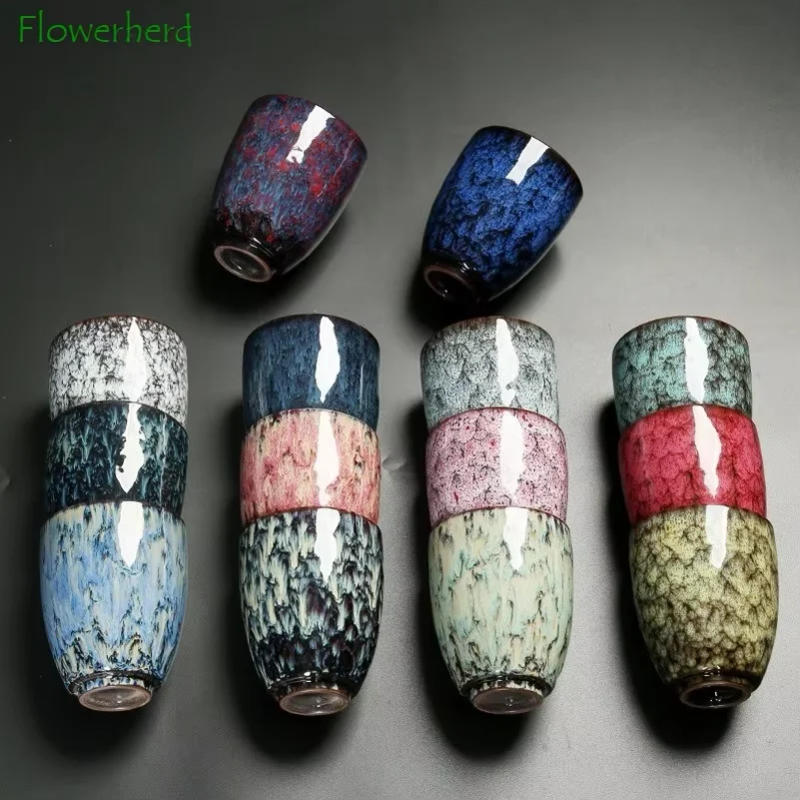 Description Picture 6 of itemJapanese Ceramic Porcelain Tea Cup Teaware Single Large 250ml Yerba Mate Tea Cup Coffee Cup Colorful Kung Fu Tea Cup Set