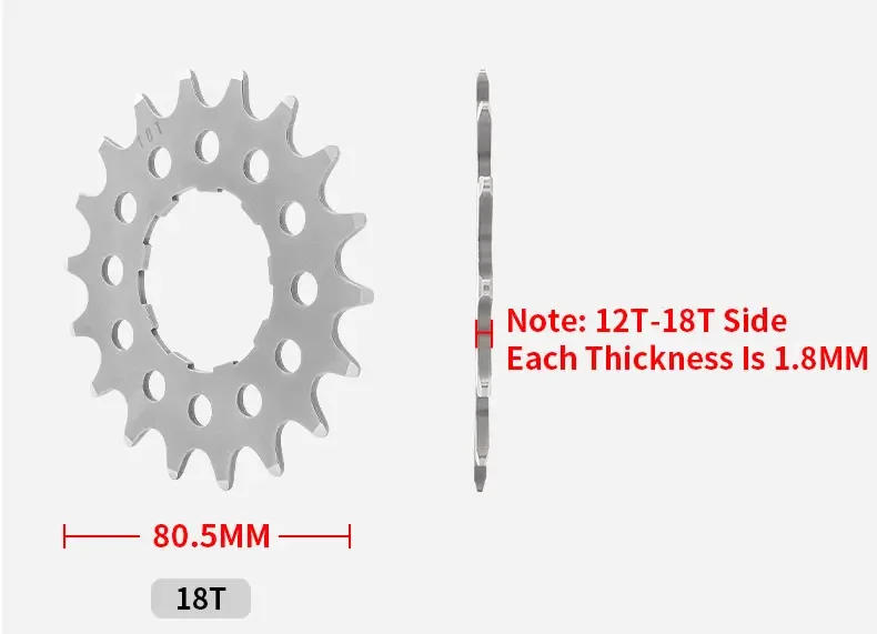 Description Picture 4 of itemMUQZI Bike Cassette Cog Single Speed 12T 13T 14T 15T 16T 17T 18T Sprockets MTB Road Bicycle Flywheel Cog