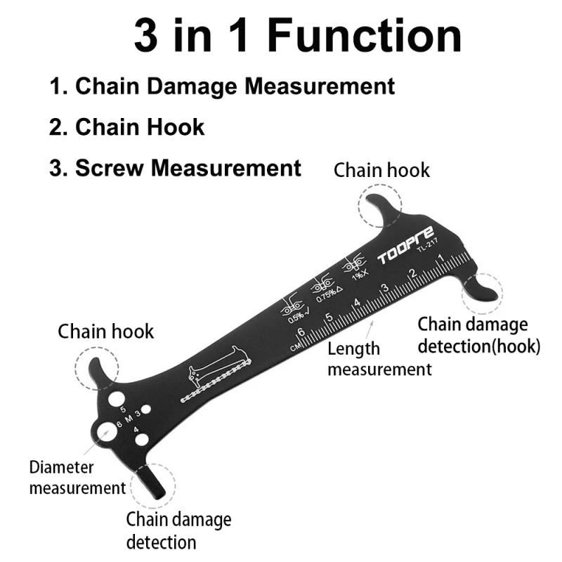 Description Picture 4 of itemBicycle Chain Checker Aluminum Alloy Bicycle Chain Wear Indicator Ruler Repair Tool Bicycle Chain Gauge Measurement Repair Tool