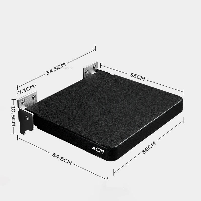 Description Picture 2 of itemBathroom Wall-mounted Shower Seats Non-slip Bath Chair Light Luxury Foldable Soft Stool Black Shower Seat Home Porch Shoe Stool