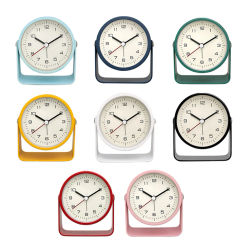 Metal Alarm Clock with 360°Rotating Silent Bedside Desk Table Clocks Gift Clock For Bedroom Living Room Kitchen Tools Home Decor