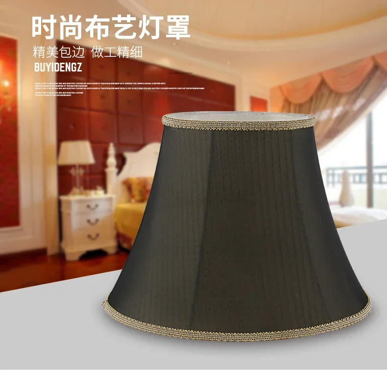 Description Picture 2 of itemThet lighting American country desk lamp black yarn fabric lampshade custom lamp accessories bedside floor lamp cloth abajur인테리어