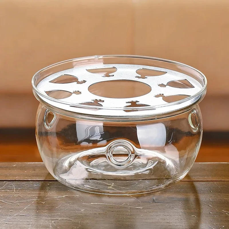 Description Picture 4 of itemRound Teapot Warmer Ramadan Teapot Heater Base Candle Holder Clear Glass Heat-Resisting Stove