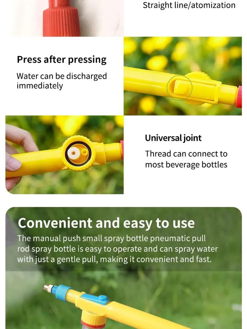 Description Picture 6 of itemRandomly Select One in Blue and Red Manual High Pressure Air Pump Manual Sprayer Adjustable Drink Bottle Spray Head Nozzle Garde