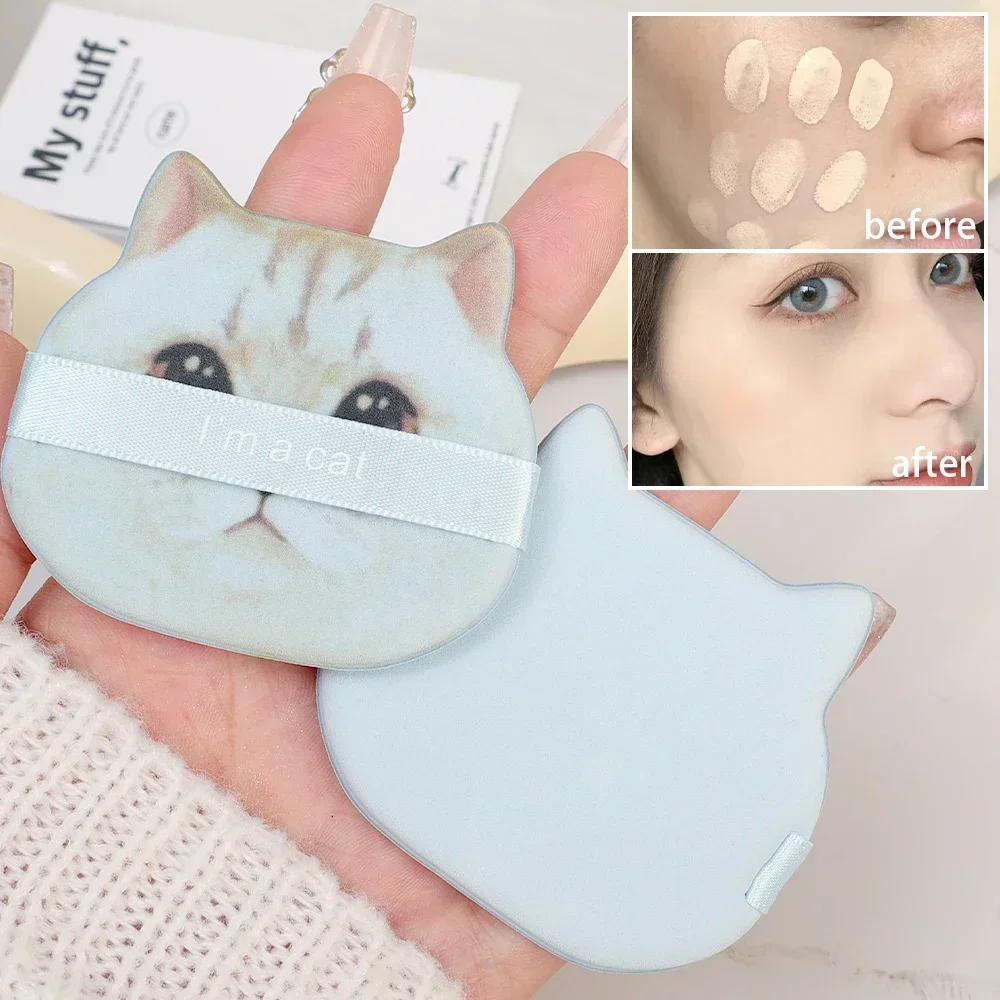 Description Picture 4 of itemCute Cartoon Cat Cosmetic Puff Dry Wet Dual-use Double Side Makeup Puffs Air Cushion Foundation Concealer Cream Powder Sponge