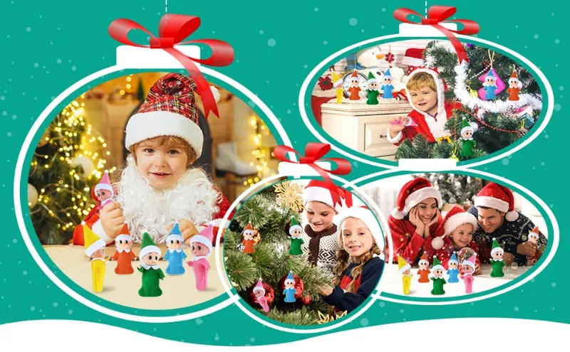 Description Picture 6 of itemLittle Christmas Elves Colorful Elf Doll Twins Baby Doll Elf for Xmas New Year Advent Calendars and Christmas Stocking Stuffers