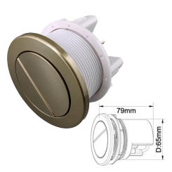Brushed Brass Gold Twin Hose Toilet Push Button Dual Flush Air Type Pneumatic Flush Toilet Seat Water Tank Valve Bathroom Parts