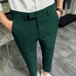 2023 Men Summer Business Formal Pant Solid Casual Korean Slim Fit Suit Pants Mens Wedding Social Office Trousers Plus Size 29-38
