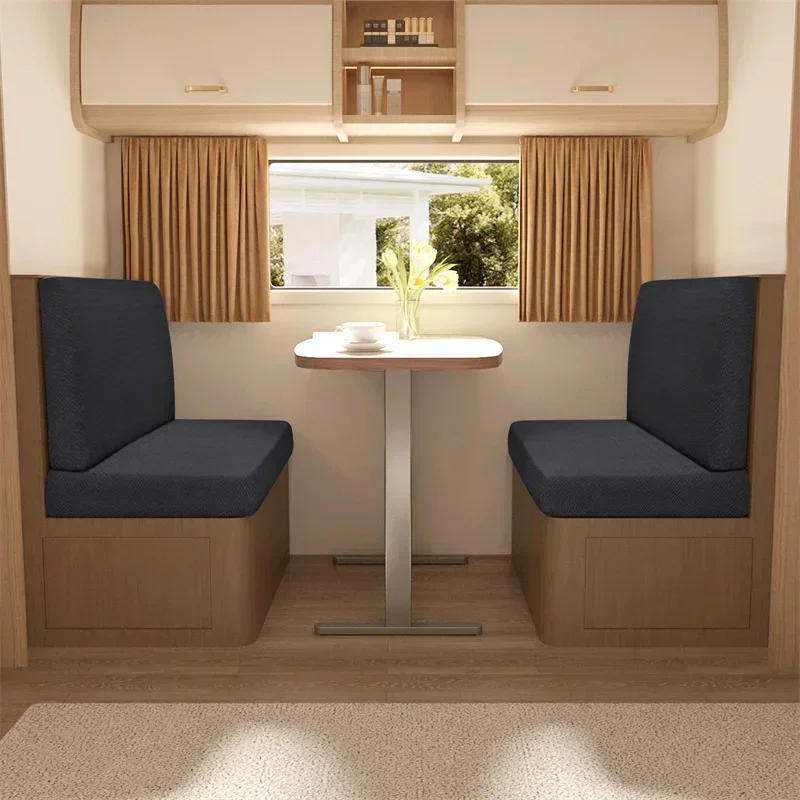 Description Picture 4 of item2 Pcs/set Polar Fleece RV Dinette Cushions Covers Stretch Couch Cover Booth Seat Covers RV Camper Car Bench Backrest Cover