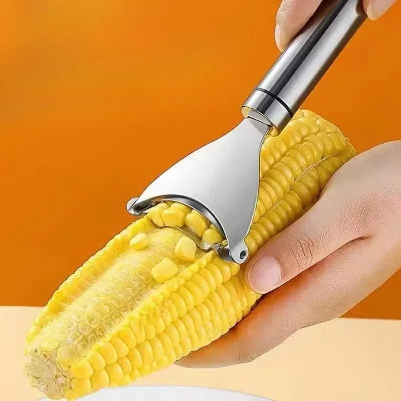 Description Picture 2 of itemCorn Stripper Stainless Steel Manual Corn Planer Cob Stripper Reusable Corn Peeler Thresher Kitchen Fruit Vegetable Gadget Tool