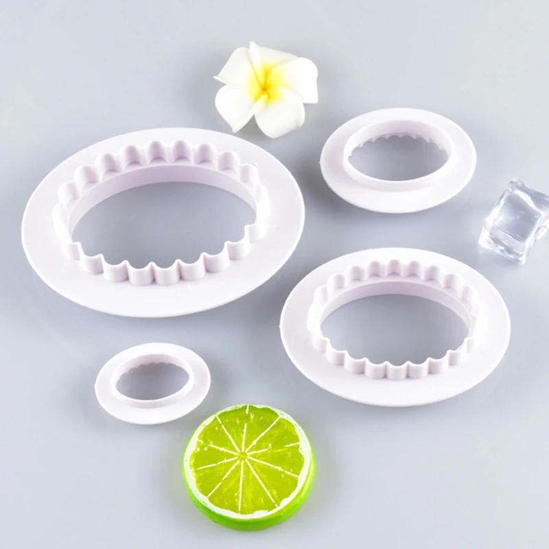 Description Picture 4 of itemOval Cookies Cutter Pastry Tool Plastic Fondant Cake Mold Decorating Mould Baking Accessories 4pcs/set