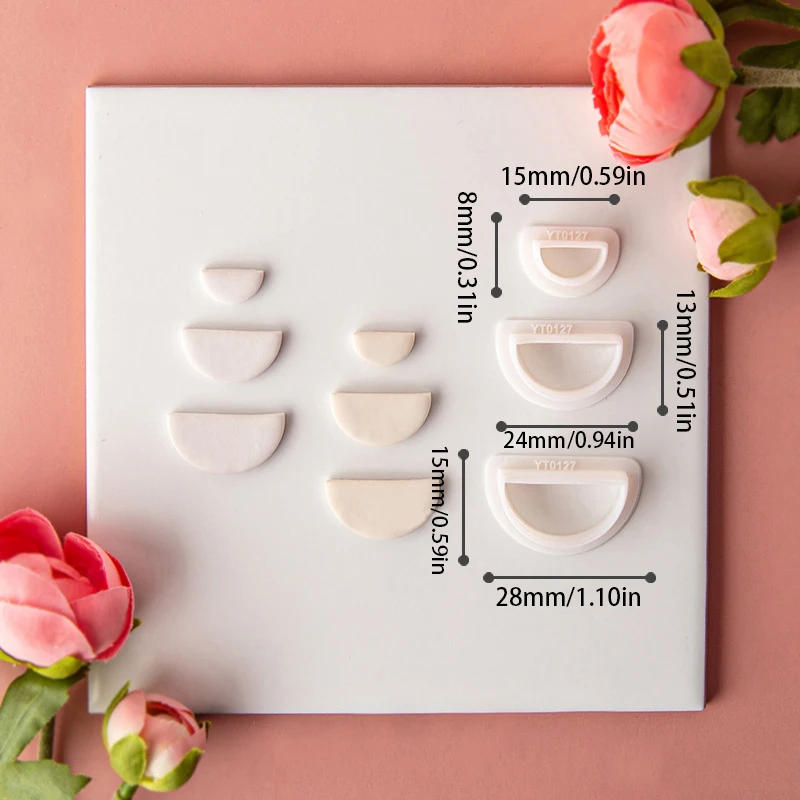 Description Picture 6 of itemGeometric Shape Embossing Clay Mold Soft Pottery Earrings Polymer Clay Cutter DIY Ceramic Flower Jewelry Pendants Making Tools