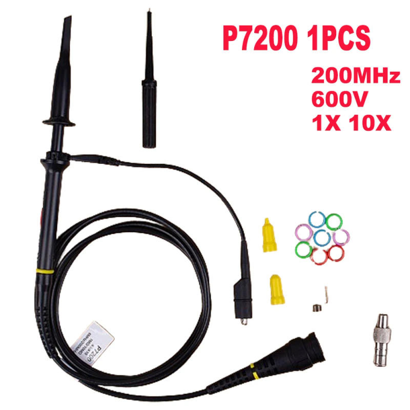 Description Picture 5 of itemP6100/P7200/P7300 BNC Oscilloscope Probe Kit 100MHz 1X 10X Mayitr High Precision Scope Analyzer Alligator Clip Probes Test Leads