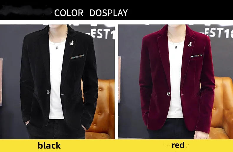 Description Picture 5 of itemFour seasons suit men fashion slim simple casual comfortable soft shirt youth handsome small suit student suit coat trend