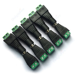 5pairs Male Female Connector 5V 12V 5.5 2.1mm Plug Adapter Barrel Power Jack Wire Terminal For CCTV Security Camera Led Strip