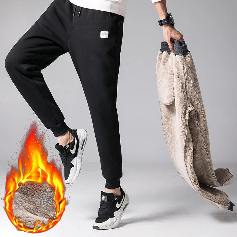 Description Picture 4 of itemAutumn and Winter Warm Thick Sweatpants Men Joggers New Casual Fleece Cotton Plush Pants Male Oversized Plus Size Trousers